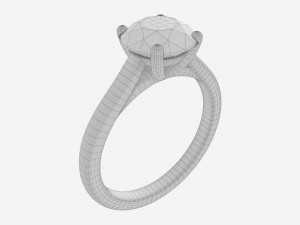 Gold Diamond Ring Jewelry 03 3D Модель