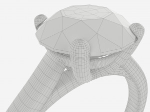 Gold Diamond Ring Jewelry 03 3D Модель