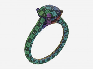 Gold Diamond Ring Jewelry 03 3D Модель