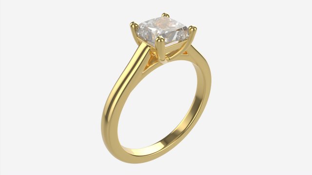 Gold Diamond Ring Jewelry 04 3D Model .c4d .max .obj .3ds .fbx .lwo .lw .lws