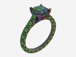 Gold Diamond Ring Jewelry 04 3D 模型