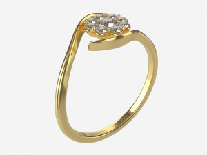 Gold Diamond Ring Jewelry 05 Modelo 3D