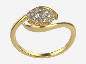 Gold Diamond Ring Jewelry 05 Modello 3D