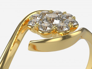 Gold Diamond Ring Jewelry 05 Modello 3D