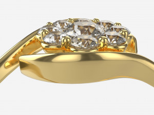 Gold Diamond Ring Jewelry 05 Modello 3D