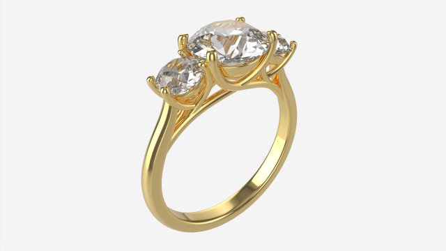 Gold Diamond Ring Jewelry 06 3D Model .c4d .max .obj .3ds .fbx .lwo .lw .lws