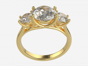 Gold Diamond Ring Jewelry 06 3D Модель