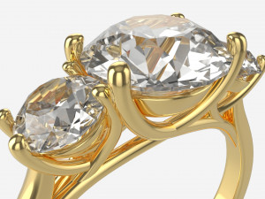 Gold Diamond Ring Jewelry 06 3D Модель