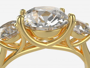 Gold Diamond Ring Jewelry 06 3D Модель