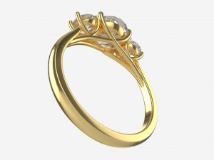 Gold Diamond Ring Jewelry 06 3D Модель