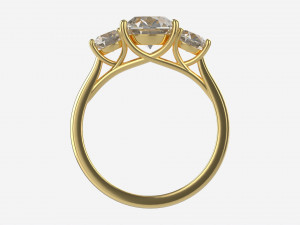 Gold Diamond Ring Jewelry 06 3D Модель