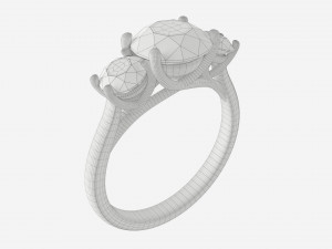 Gold Diamond Ring Jewelry 06 3D Модель