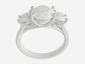 Gold Diamond Ring Jewelry 06 3D Модель