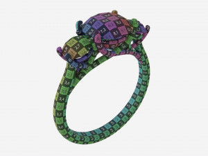 Gold Diamond Ring Jewelry 06 3D Модель