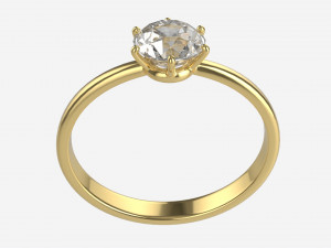 Gold Diamond Ring Jewelry 07 3D Модель