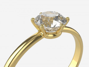 Gold Diamond Ring Jewelry 07 3D Модель