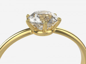 Gold Diamond Ring Jewelry 07 3D Модель