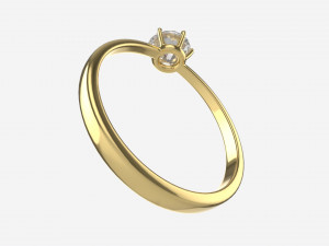 Gold Diamond Ring Jewelry 07 3D Модель