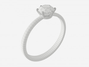Gold Diamond Ring Jewelry 07 3D Модель