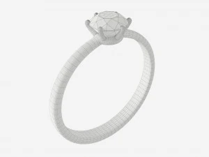 Gold Diamond Ring Jewelry 07 3D Model