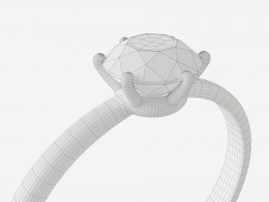 Gold Diamond Ring Jewelry 07 3D Модель