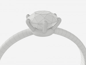 Gold Diamond Ring Jewelry 07 3D Модель