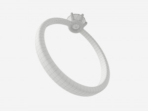 Gold Diamond Ring Jewelry 07 3D Модель