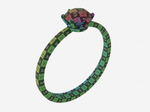 Gold Diamond Ring Jewelry 07 3D Модель