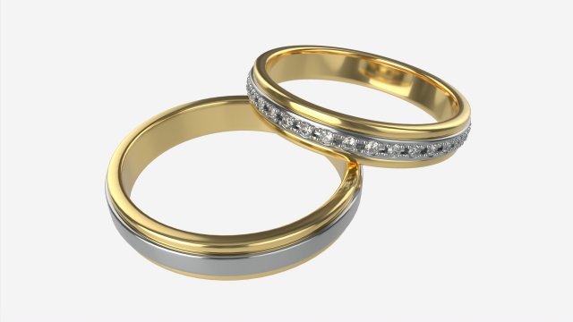 Gold Diamond Ring Jewelry 08 3D Model .c4d .max .obj .3ds .fbx .lwo .lw .lws