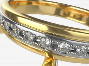 골드 다이아몬드 반지 주얼리 08 3D 모델