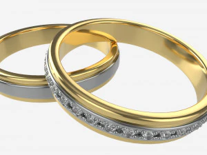 골드 다이아몬드 반지 주얼리 08 3D 모델