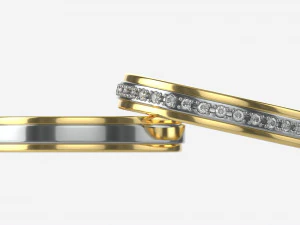 골드 다이아몬드 반지 주얼리 08 3D 모델