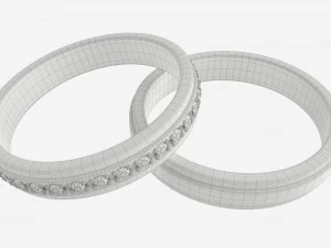 골드 다이아몬드 반지 주얼리 08 3D 모델