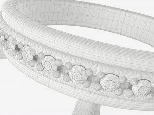 골드 다이아몬드 반지 주얼리 08 3D 모델
