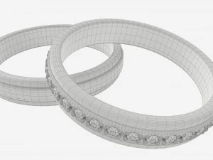 골드 다이아몬드 반지 주얼리 08 3D 모델