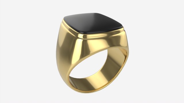 Gold Ring with Stone Jewelry 09 3D Model .c4d .max .obj .3ds .fbx .lwo .lw .lws