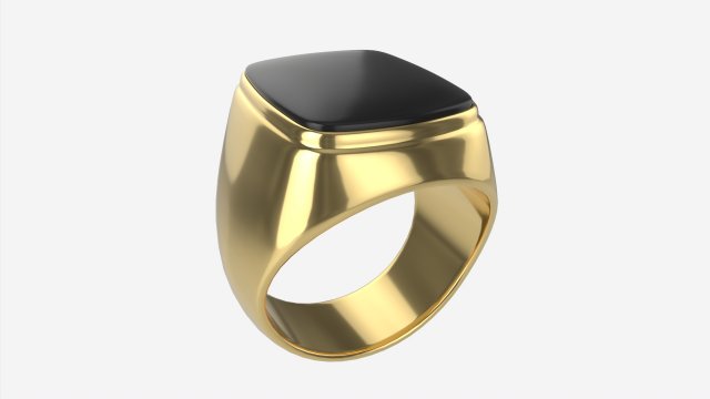 Gold Ring with Stone Jewelry 09 3D Model .c4d .max .obj .3ds .fbx .stl .blend 