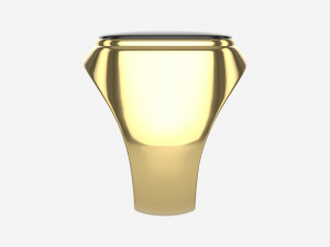 Gold Ring with Stone Jewelry 09 3D Model