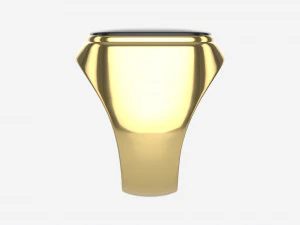 Gold Ring with Stone Jewelry 09 3D Model
