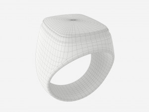 Gold Ring with Stone Jewelry 09 3D Model