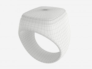 Gold Ring with Stone Jewelry 09 3D Model
