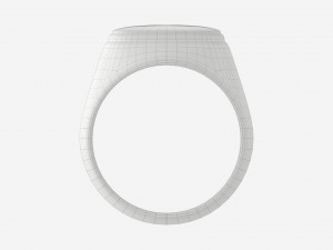 Gold Ring with Stone Jewelry 09 3D Model