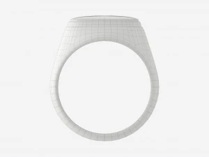 Gold Ring with Stone Jewelry 09 3D Model