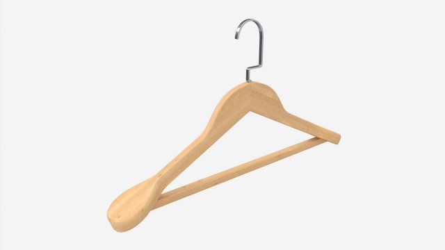 Hanger For Clothes Wooden 01 Light 3D Model .c4d .max .obj .3ds .fbx .stl .blend 