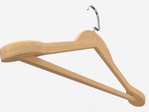 Hanger For Clothes Wooden 01 Light 3D Model