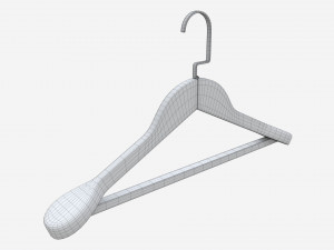 Hanger For Clothes Wooden 01 Light 3D Model