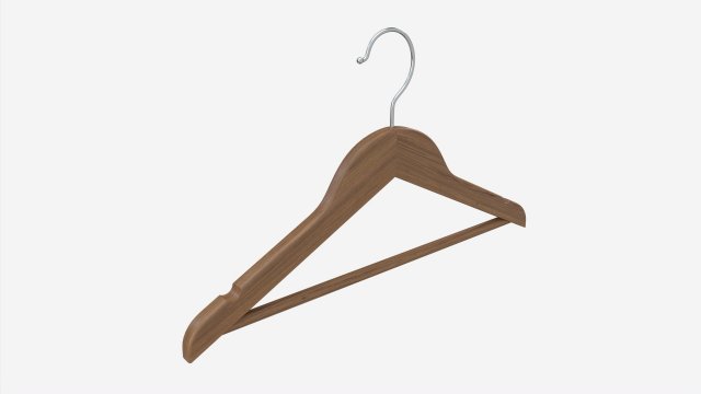 Hanger For Clothes Wooden 02 Dark 3D 모델 .c4d .max .obj .3ds .fbx .stl .blend 