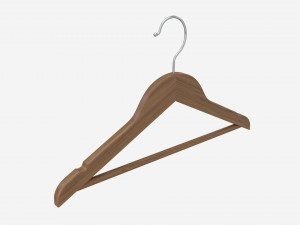 Hanger For Clothes Wooden 02 Dark 3D Model