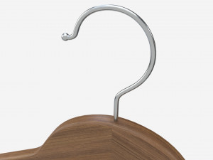 Hanger For Clothes Wooden 02 Dark 3D 모델