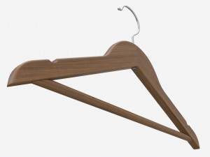 Hanger For Clothes Wooden 02 Dark 3D 모델